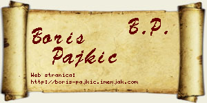 Boris Pajkić vizit kartica